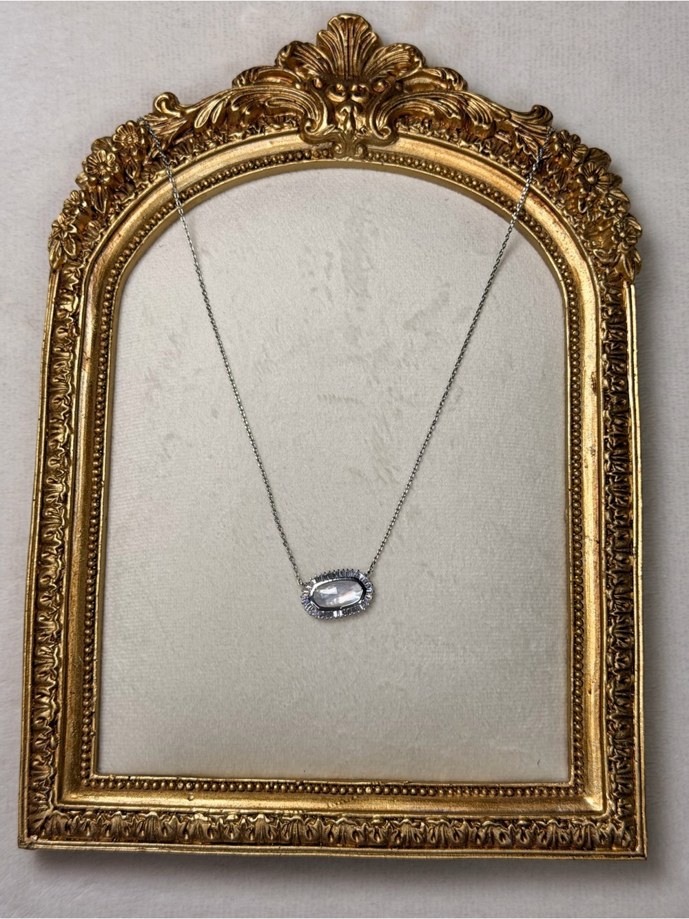 Kendra Scott Silver Iridescent Crystal Halo Pendant Necklace